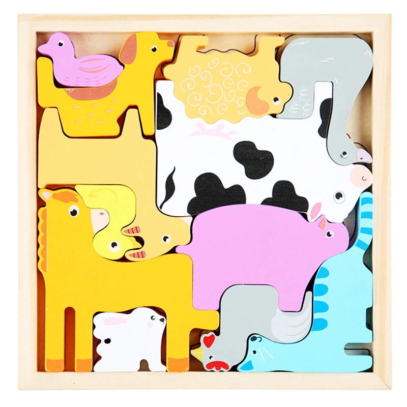 3D Animal Jigsaw Puzzle Early Education Wooden Puzzle