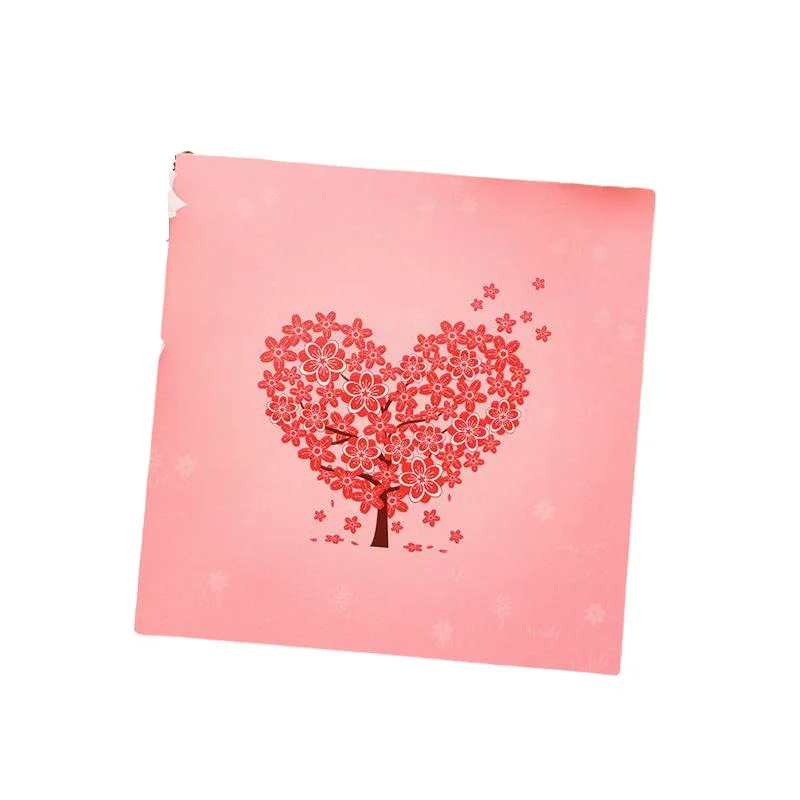 Valentine′ S Day Greeting Card 3D Paper Carving Cherry Blossom Tree Teacher′ S Day Holiday Blessing Card