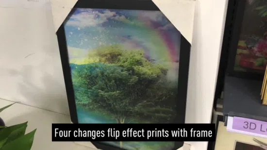 Imagen lenticular 3D con ciudad de cuento de hadas