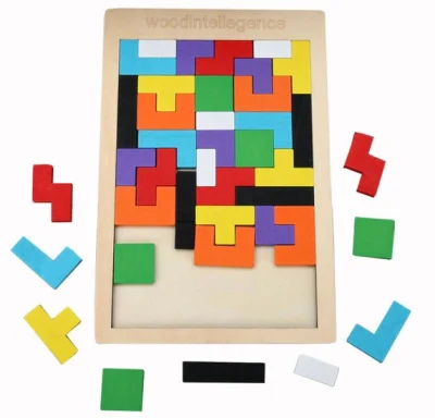 Bloques de construcción Tetris rompecabezas de madera 3D Desarrollo del pensamiento intelectual infantil para niños y niñas juguete educativo